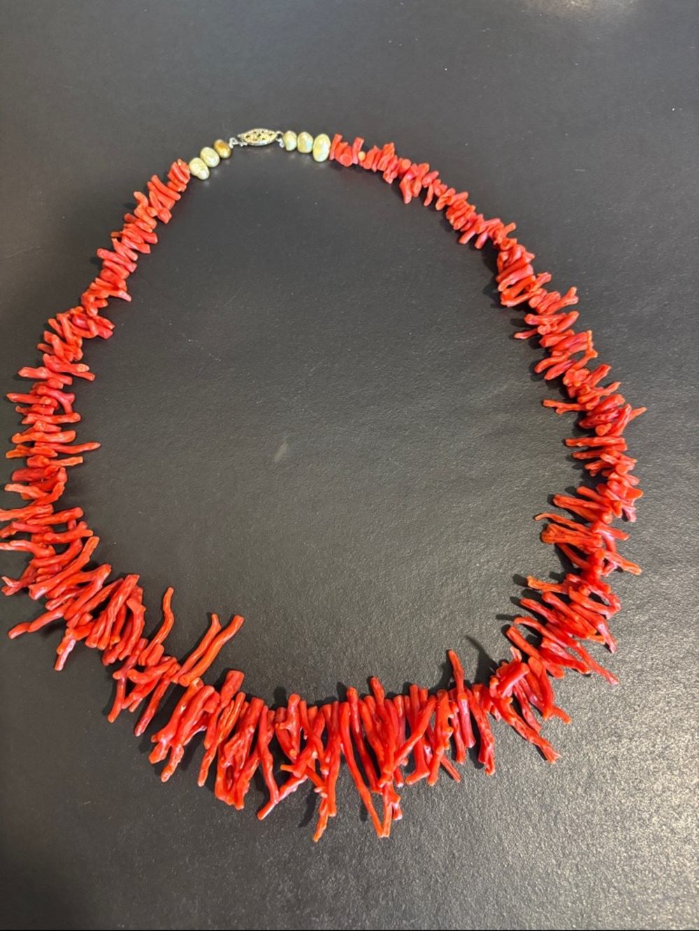 Vintage Red Coral Branch Necklace - italian coral